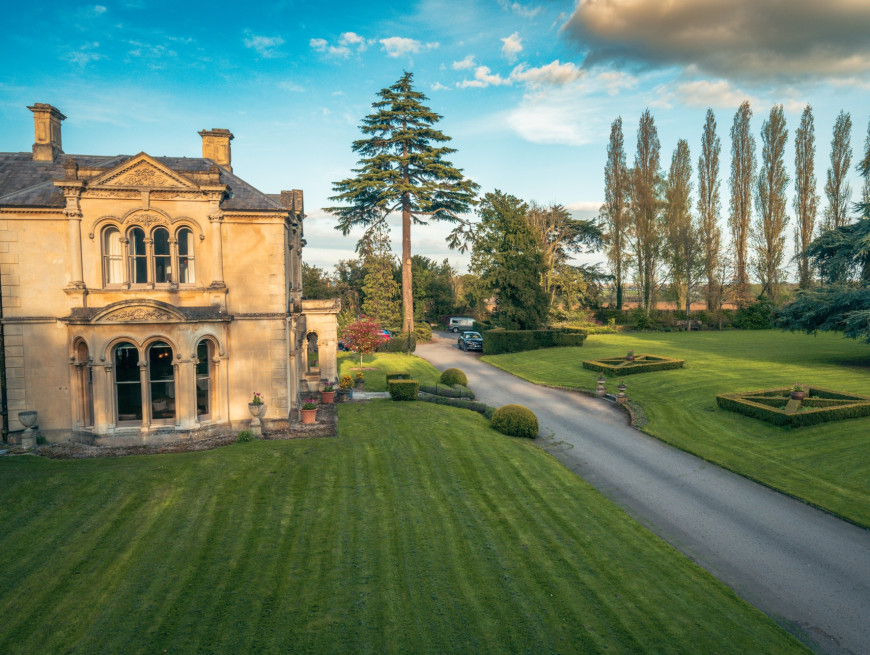 Bedroom with balcony and pool view