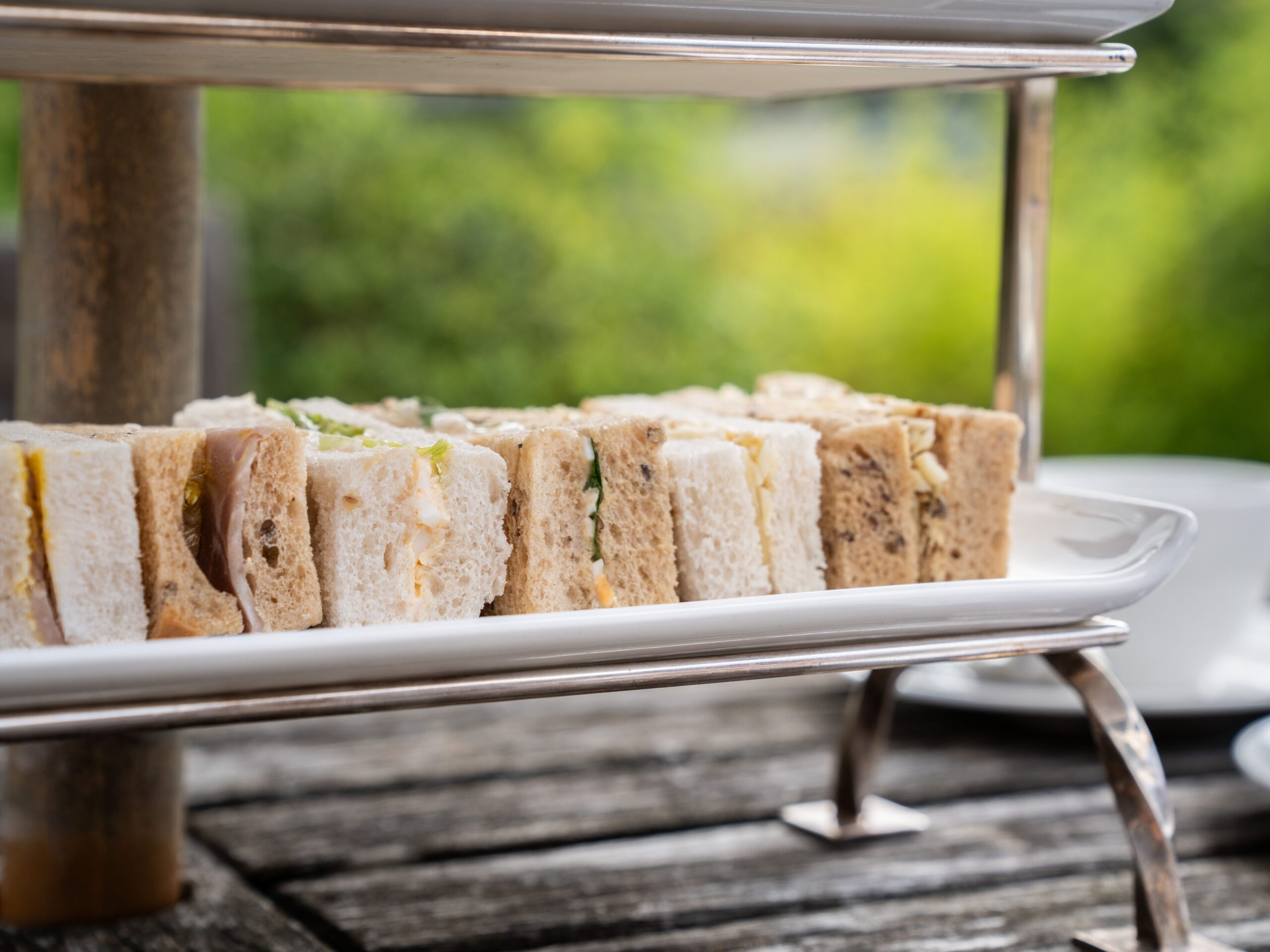 Bar with garden views