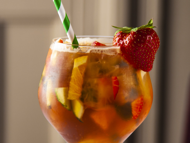 Bar with garden views