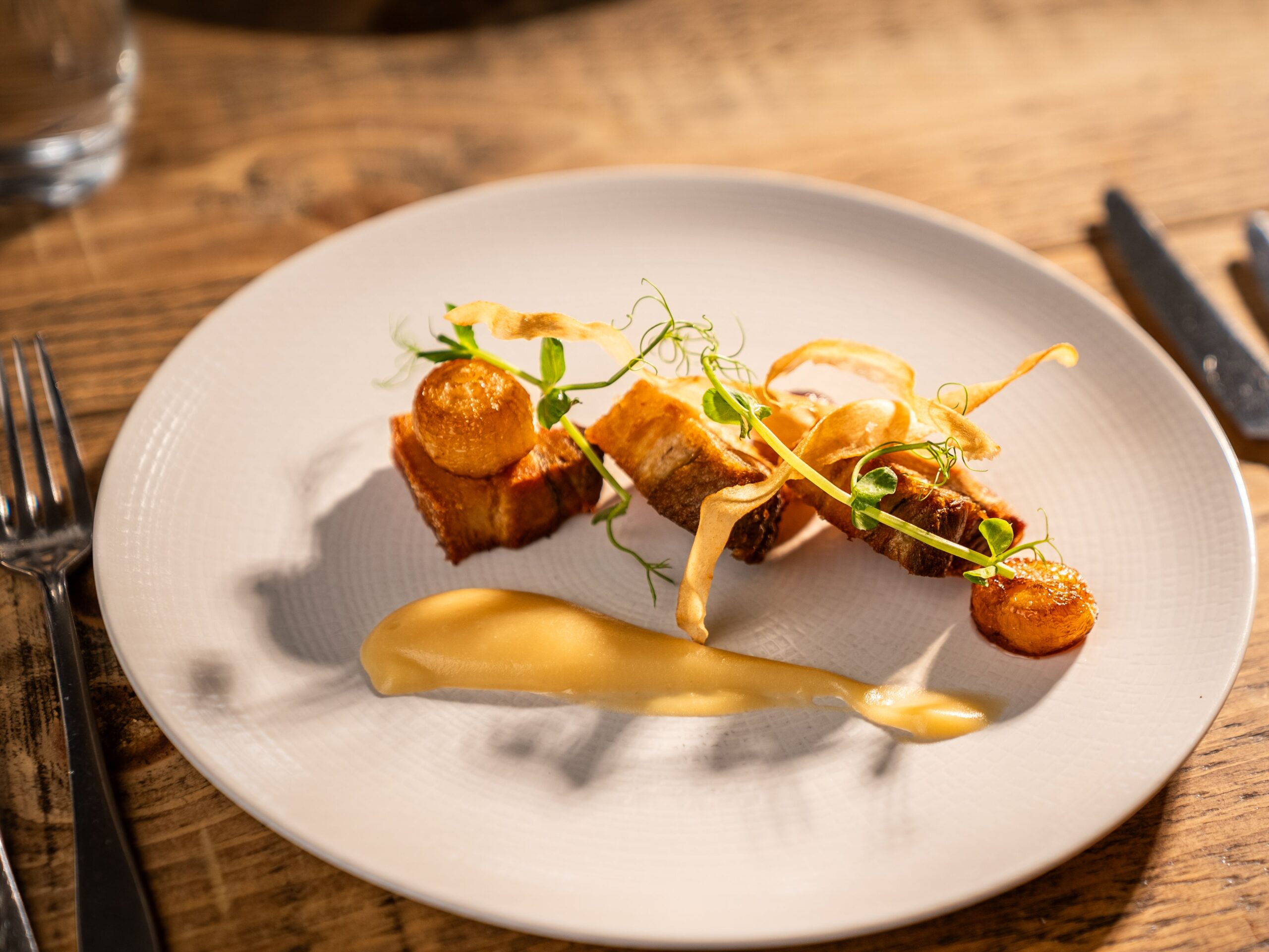 Bar with garden views