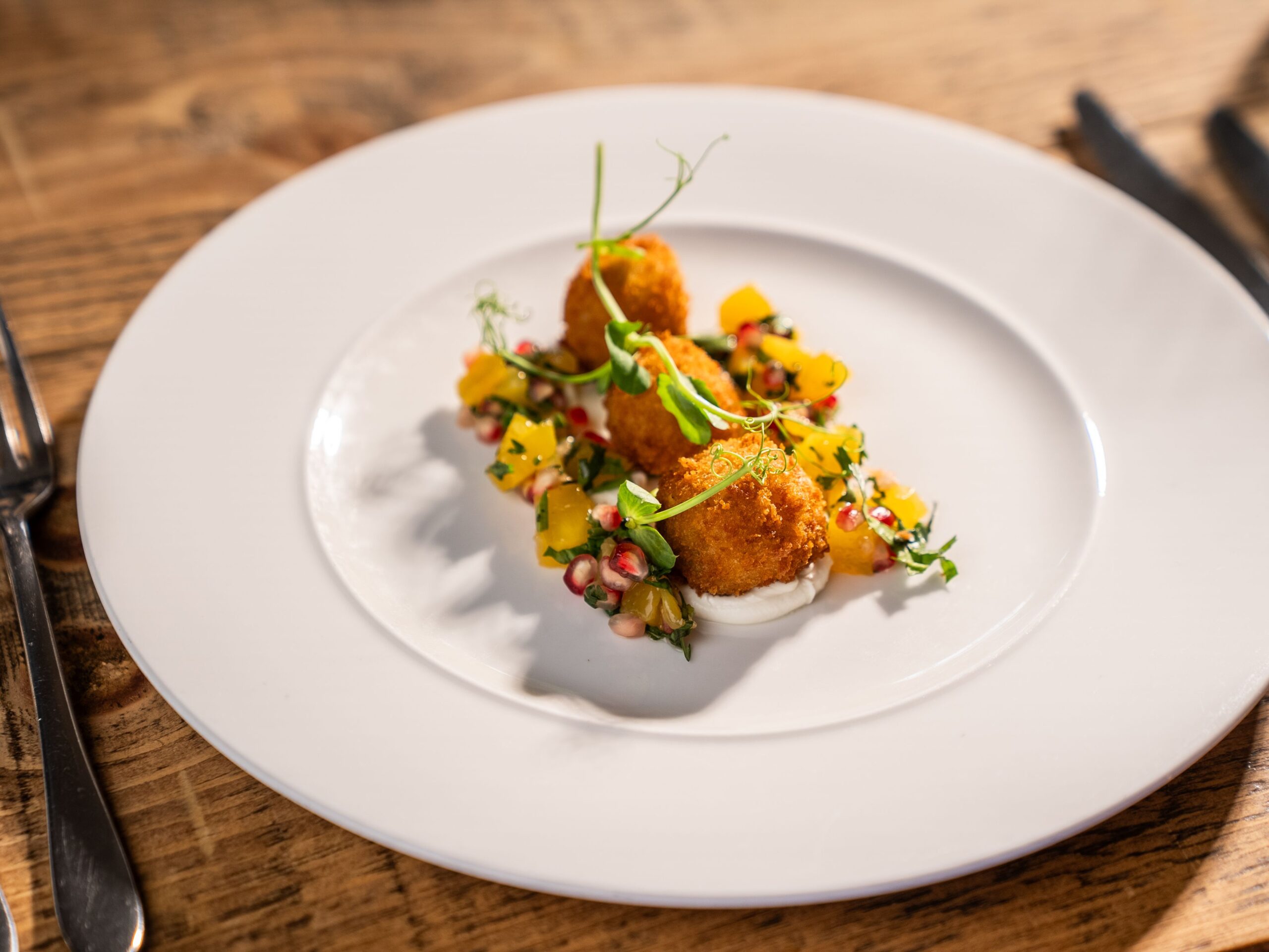 Bar with garden views