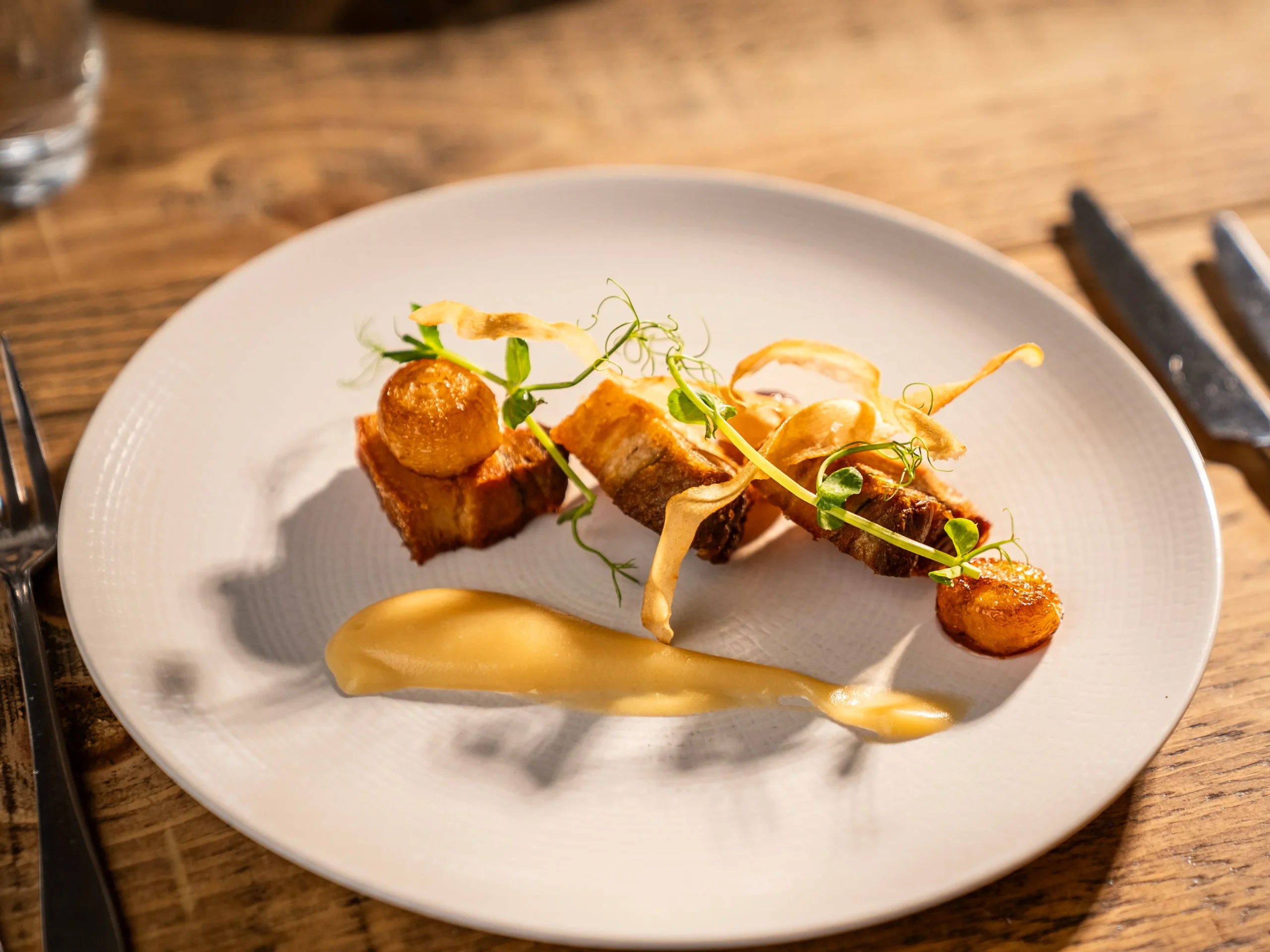 Bar with garden views