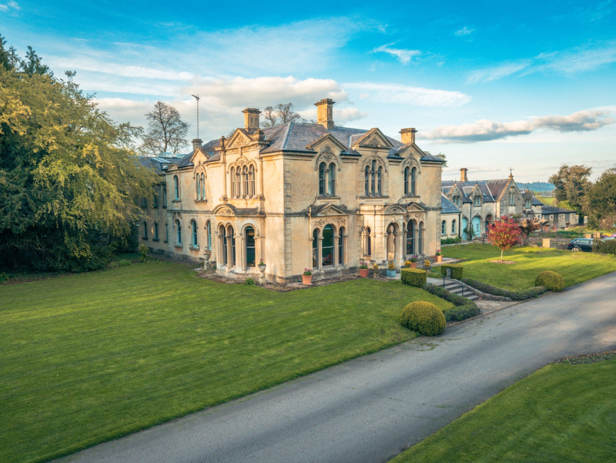 Bedroom with balcony and pool view