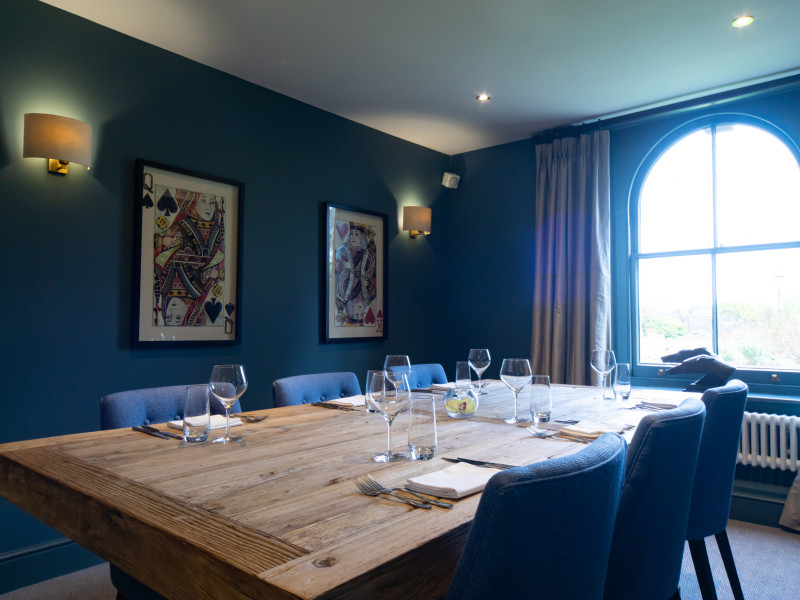 Bar with garden views