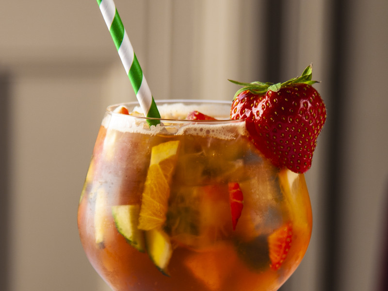 Bar with garden views