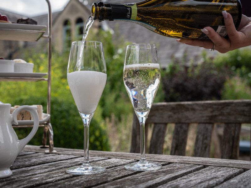 Bar with garden views