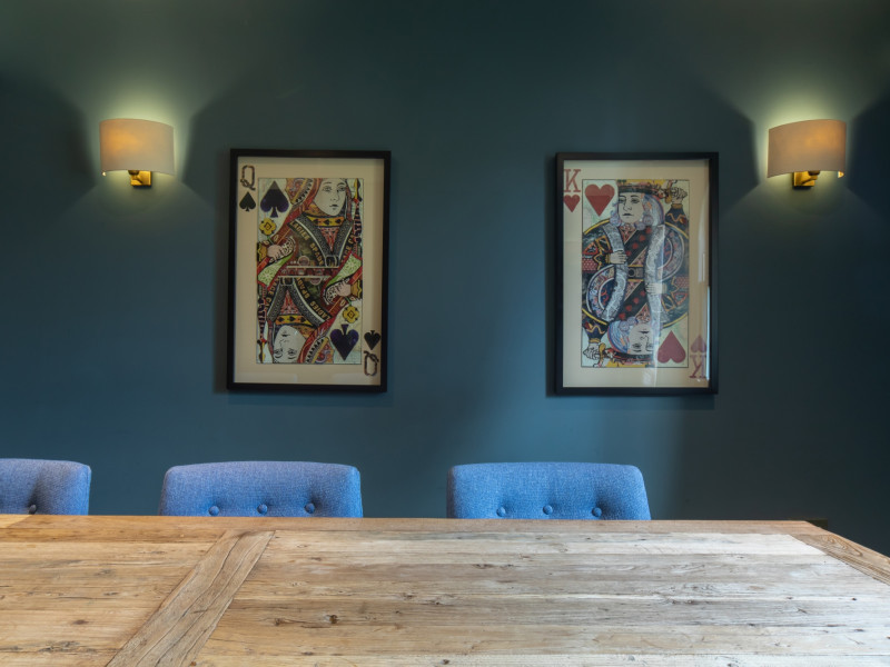 Bar with garden views