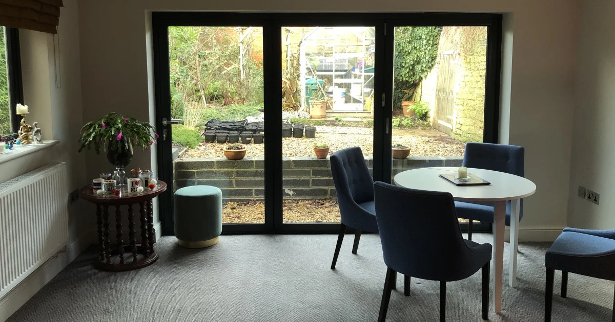 Garden apartment dining space