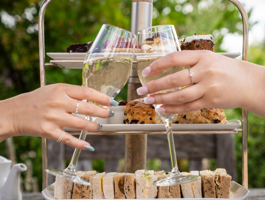 Bedroom with balcony and pool view